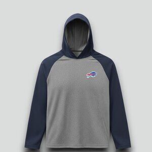 Buffalo Bills Antigua NFL Hooded Sweatshirt Gray/Navy Mens XL Polyester Sportswe